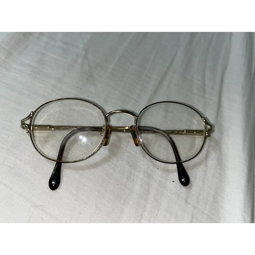 Luxottica Italian Metal Wire Rim Round Glasses Frames Only,G673 Lu2202,47-19-135